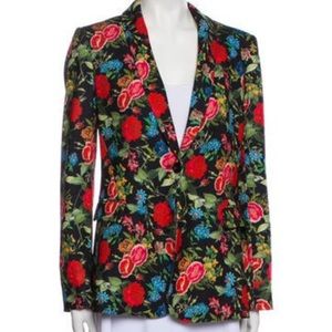 Alice + Olivia Blazer Black Floral Print